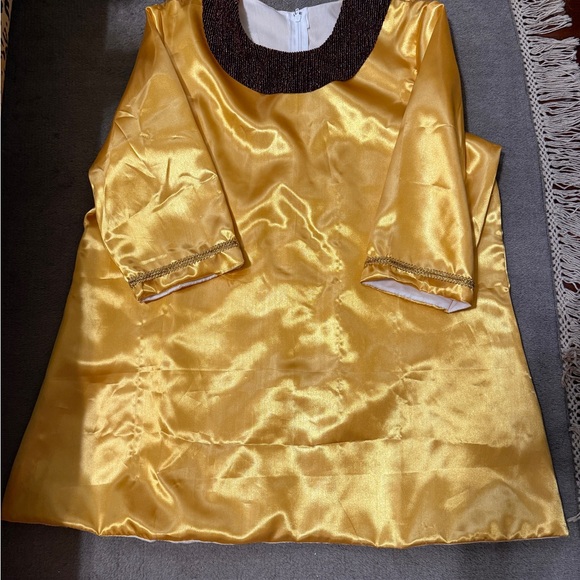Tops - Authentic Krewe of Iris Parade Tunic | Gold Satin | Women’s XL